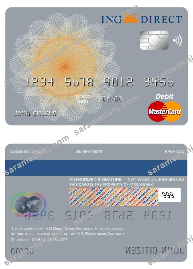 Australia Ing Direct bank master card